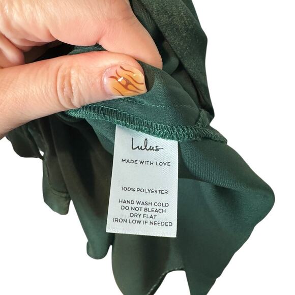 Lulu's Green Wrap Dress S - Picture 6 of 8
